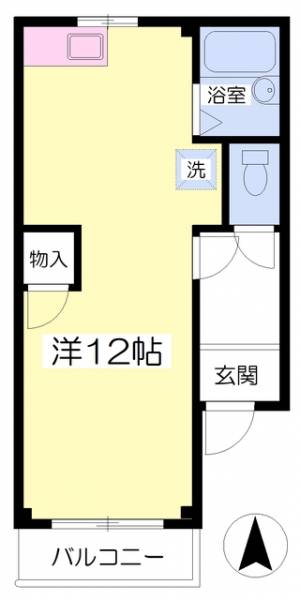 愛媛県松山市朝生田町７丁目 ワンルーム マンション の間取り画像