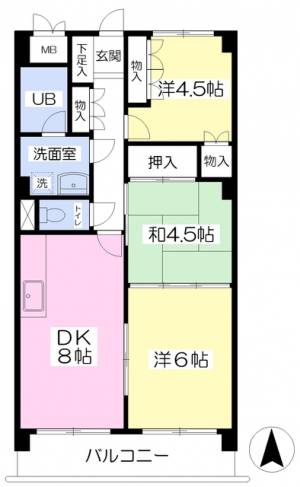 松山南マンション 402の間取り画像