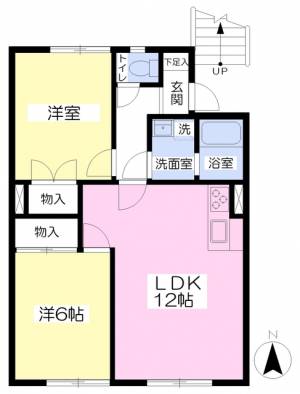 オックスフォードサーカス土居田Ⅲ 205の間取り画像