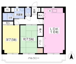 モンシャレー松山 305の間取り画像