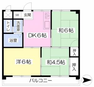 越智タウンハイツ 303の間取り画像