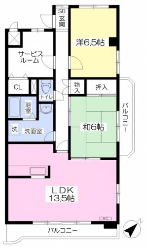 ジュネスＫＵＢＯＴＡⅡ 306の間取り画像