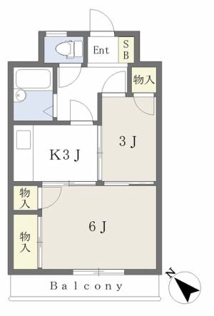 ヴィラ・アンソレイエ東温Ⅱ 203の間取り画像