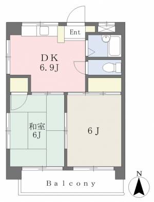 余戸ハイツ西棟 205の間取り画像