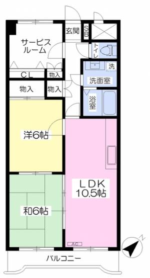 ジュネスＫＵＢＯＴＡⅡ 603の間取り画像