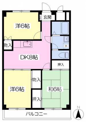 ＡＢＣハイム土居田 305の間取り画像