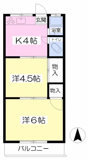 空港荘 203の間取り画像