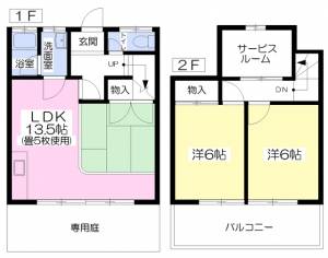 ハイホーム琴Ｃ棟 102の間取り画像