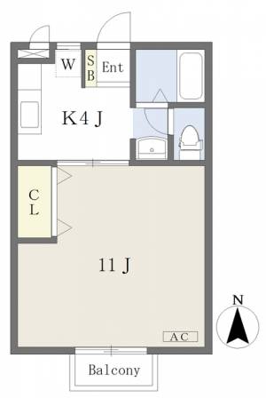 フラット川本 202の間取り画像