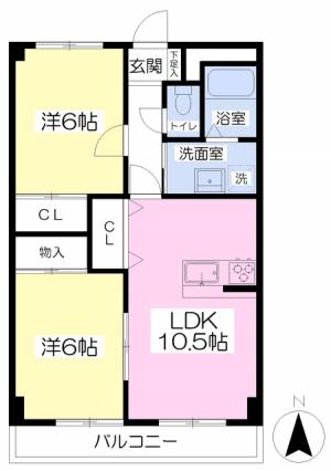 アンファ・カサブランカ 102の間取り画像