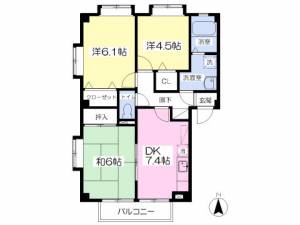 フォブール余戸東Ａ棟 301の間取り画像