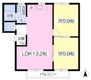 フレグランスくぼたＡ棟 202の間取り画像