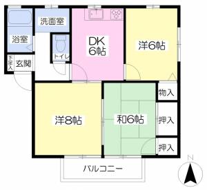 ディアスＳ・Ｓ　Ａ棟 202の間取り画像