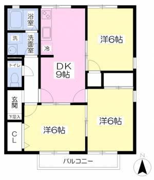 ハイカムール古川 105の間取り画像