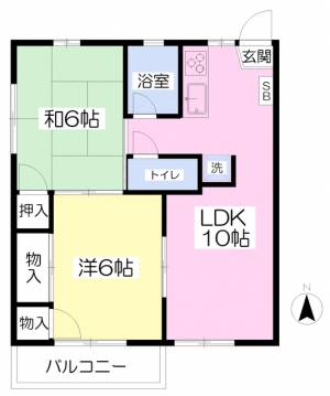 グリーンコーポ鷹子Ａ棟 203の間取り画像