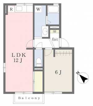 セジュール来住Ｂ棟 205の間取り画像