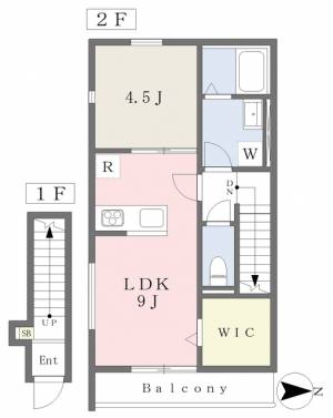 ＥＡＲＬ’Ｓ　ＣＯＵＲＴ古川 206の間取り画像