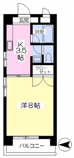 あかつきマンション 501の間取り画像