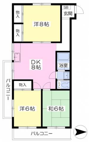 オックスフォードサーカス一番町 405の間取り画像