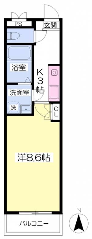 リバーサイド永木 402の間取り画像