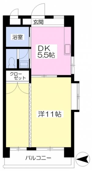 あかつきマンション 502の間取り画像