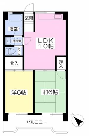 ヴィラアンソレイエ今治八町西 303の間取り画像