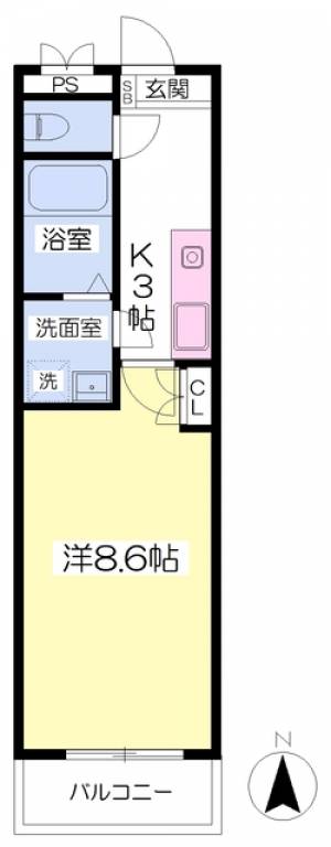 リバーサイド永木 502の間取り画像