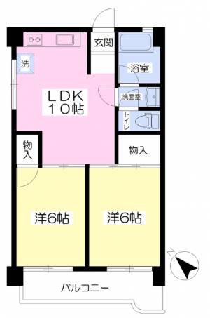 ヴィラアンソレイエ今治八町西 204の間取り画像