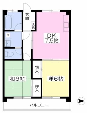 山本マンション 605の間取り画像