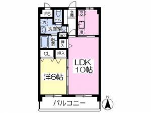 愛媛県松山市三町３丁目 1LDK マンション の間取り画像