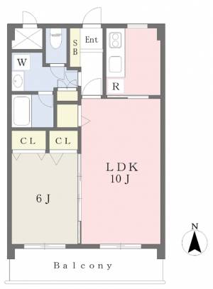 愛媛県松山市三町３丁目 1LDK マンション の間取り画像