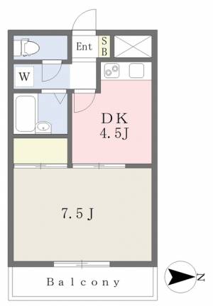 ペットフレンドリー桑原 102の間取り画像