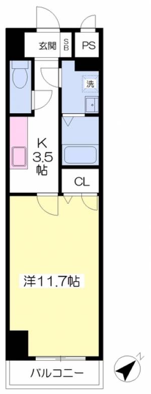 フィオーレ・ヒデ 601の間取り画像