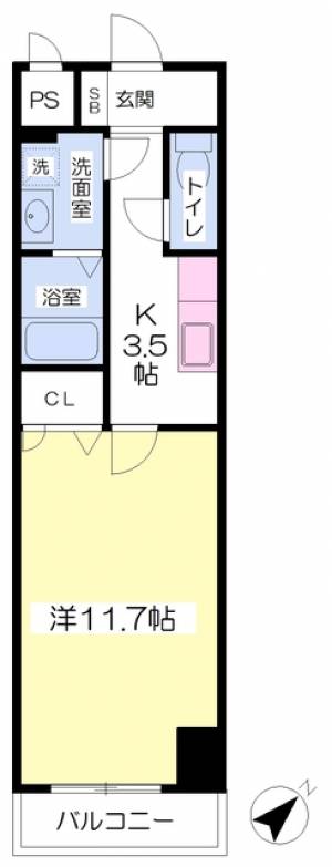 フィオーレ・ヒデ 502の間取り画像