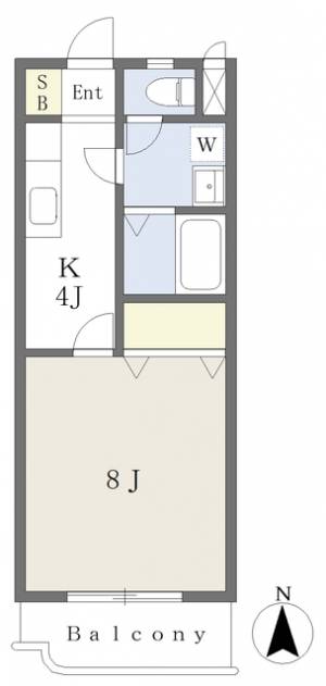 愛媛県松山市松末２丁目18-15 1K マンション の間取り画像