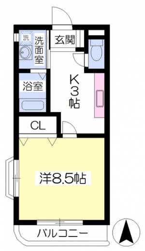 コスモス弐番館 205の間取り画像