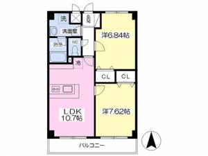 プログレッソ壱番館 302の間取り画像