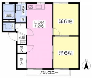 フレグランス本窪Ａ棟 205の間取り画像