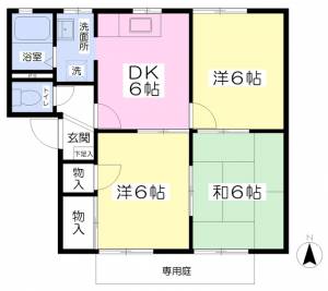 フレグランス本窪Ａ棟 102の間取り画像