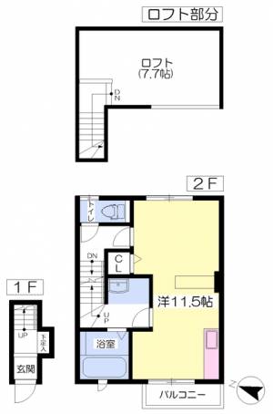 Ｃａｓｔｌｅ　Ｃｏｍｂｅ　Ｔｓｕｋｉｙａｍａ 202の間取り画像