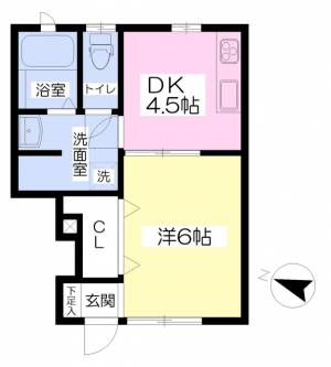 Ｃａｓｔｌｅ　Ｃｏｍｂｅ　Ｔｓｕｋｉｙａｍａ 102の間取り画像