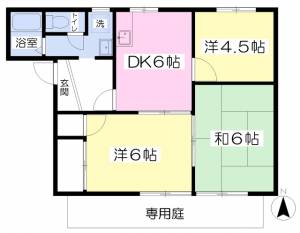 鷹子ハイツ北棟 101の間取り画像