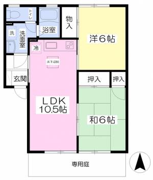 ハイカムール鷹子 102の間取り画像