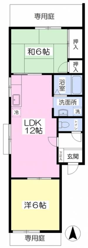 フレグランス池田Ａ棟 102の間取り画像