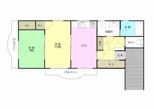 ワンカラー北斎院 101の間取り画像