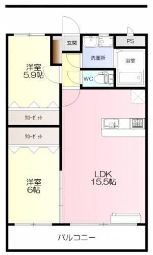 ジュネス西石井 302の間取り画像