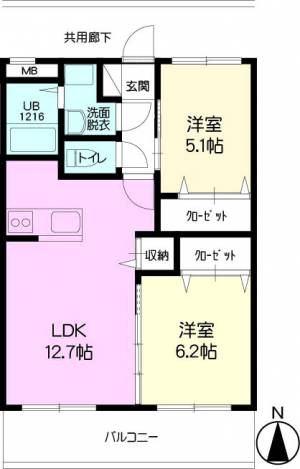  サンハイツ　カミーリャ 302の間取り画像