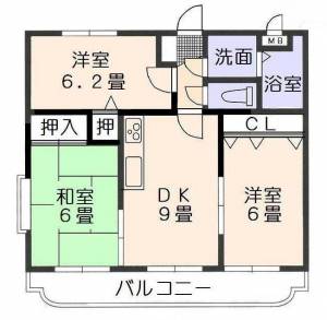  ユーミーEM野間 302の間取り画像