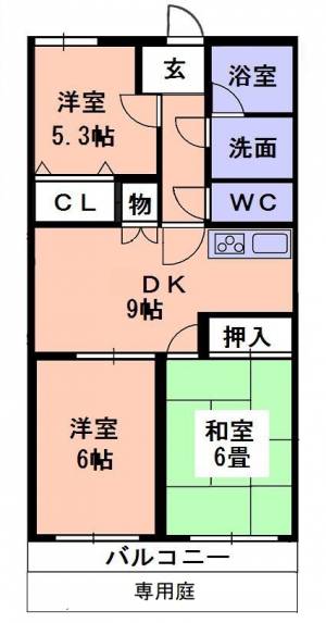 ユーミーつばきⅡ 102の間取り画像