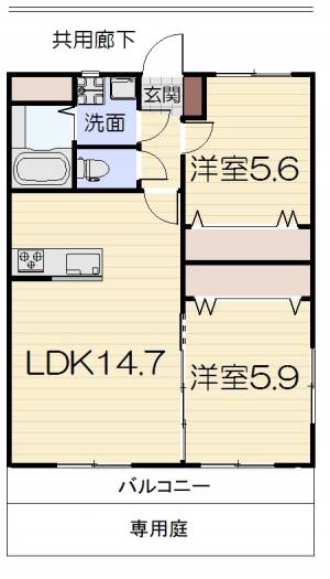 椿参道ヒルズ 102の間取り画像